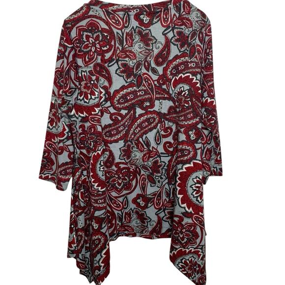 Premise Top Women's Tunic Size XXL English Paisley Shark Bite Hem Academia - Picture 2 of 5